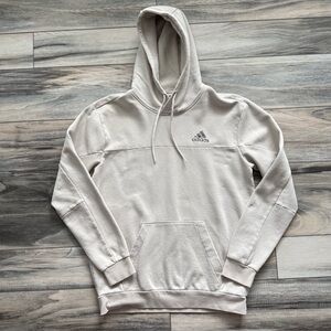 Adidas Men’s Pullover Hoodie Sweatshirt | Neutral Beige | Athleisure | Medium